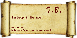 Telegdi Bence névjegykártya
